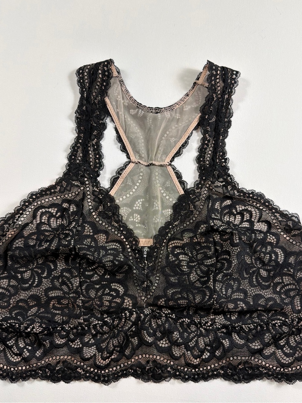 Torrid Curve Black Nude Lace Racerback Bralette Lingerie NWT Plus Size 2X(18/20)